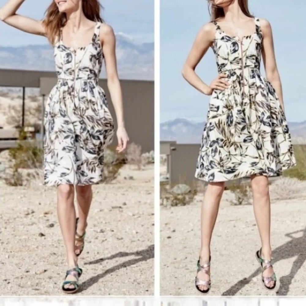 JCrew Linen fit-and-flare garden party dress w modern details + pockets!